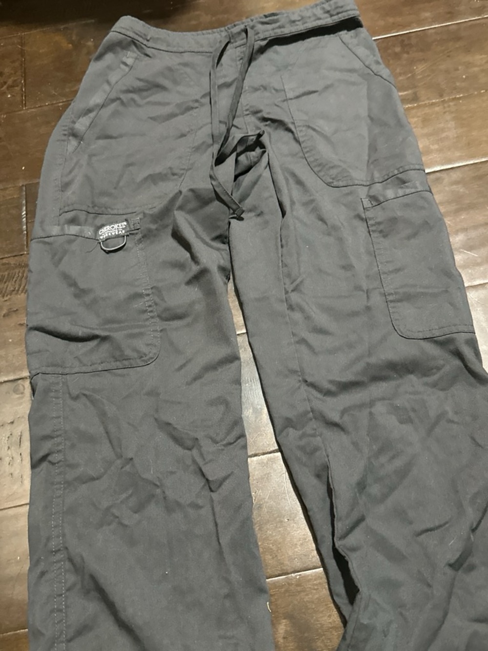 Cherokee Black Track Jogger Scrubs with Cargo Pockets